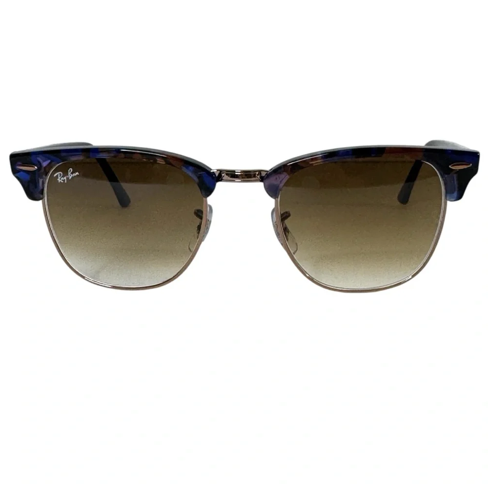 RAY BAN Clubmaster Sunglasses NEW Style RB 3016 Spotted Brown Blue